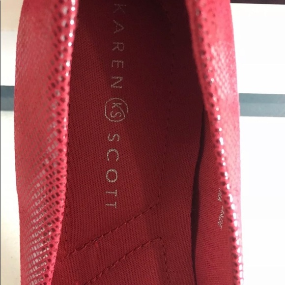 Sold-Karen Scott Flats Dark Red Leather Satin Bow Sz 7.5 - Picture 7 of 10